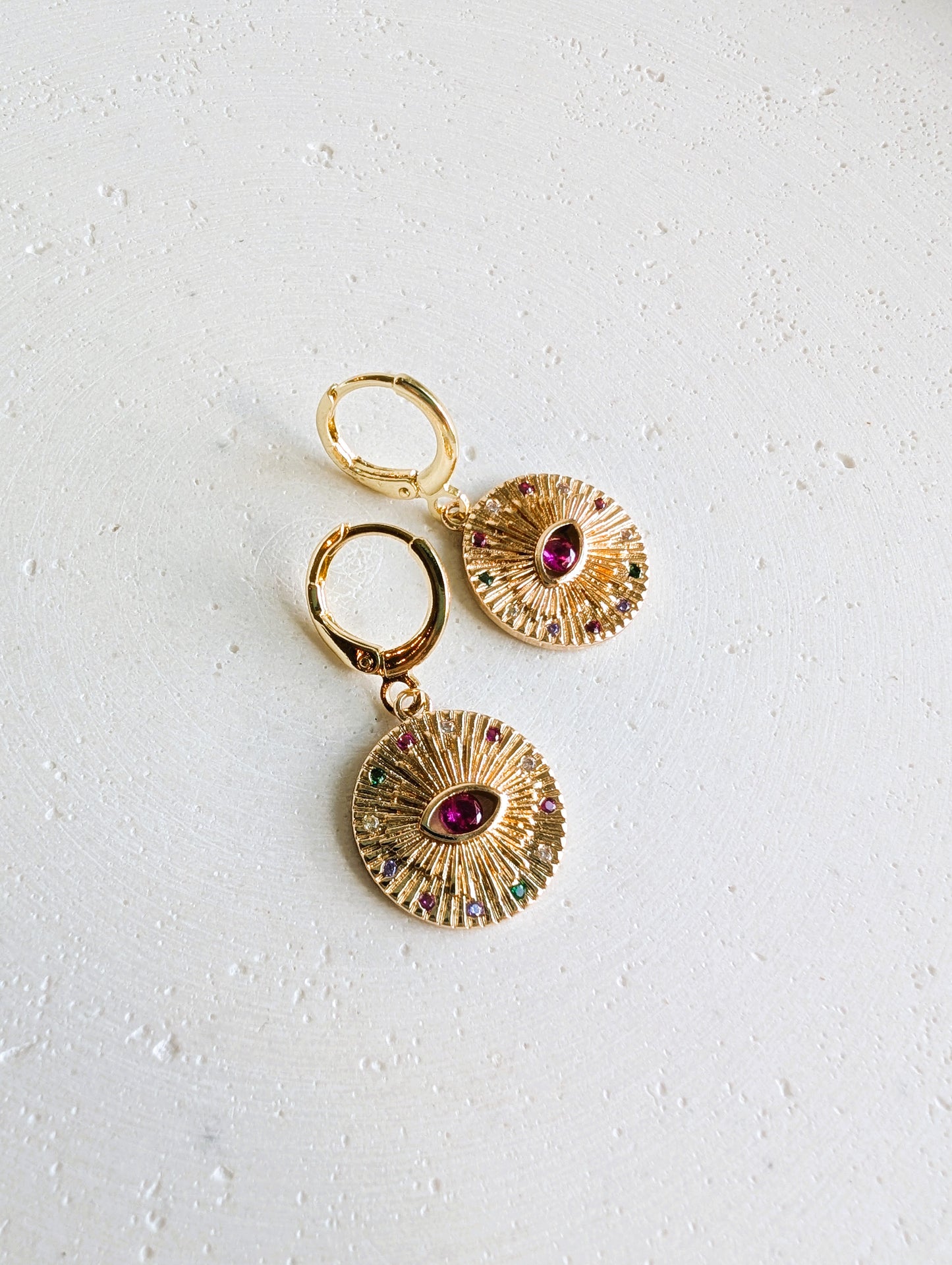 Boucles d'oreilles Oeil de rubis