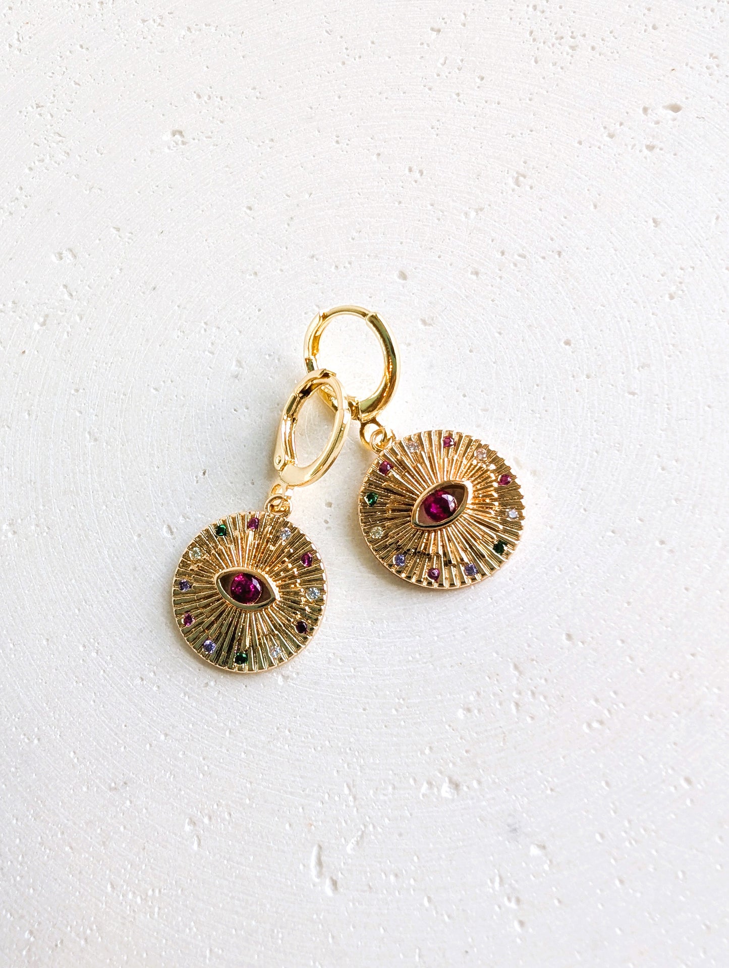 Boucles d'oreilles Oeil de rubis
