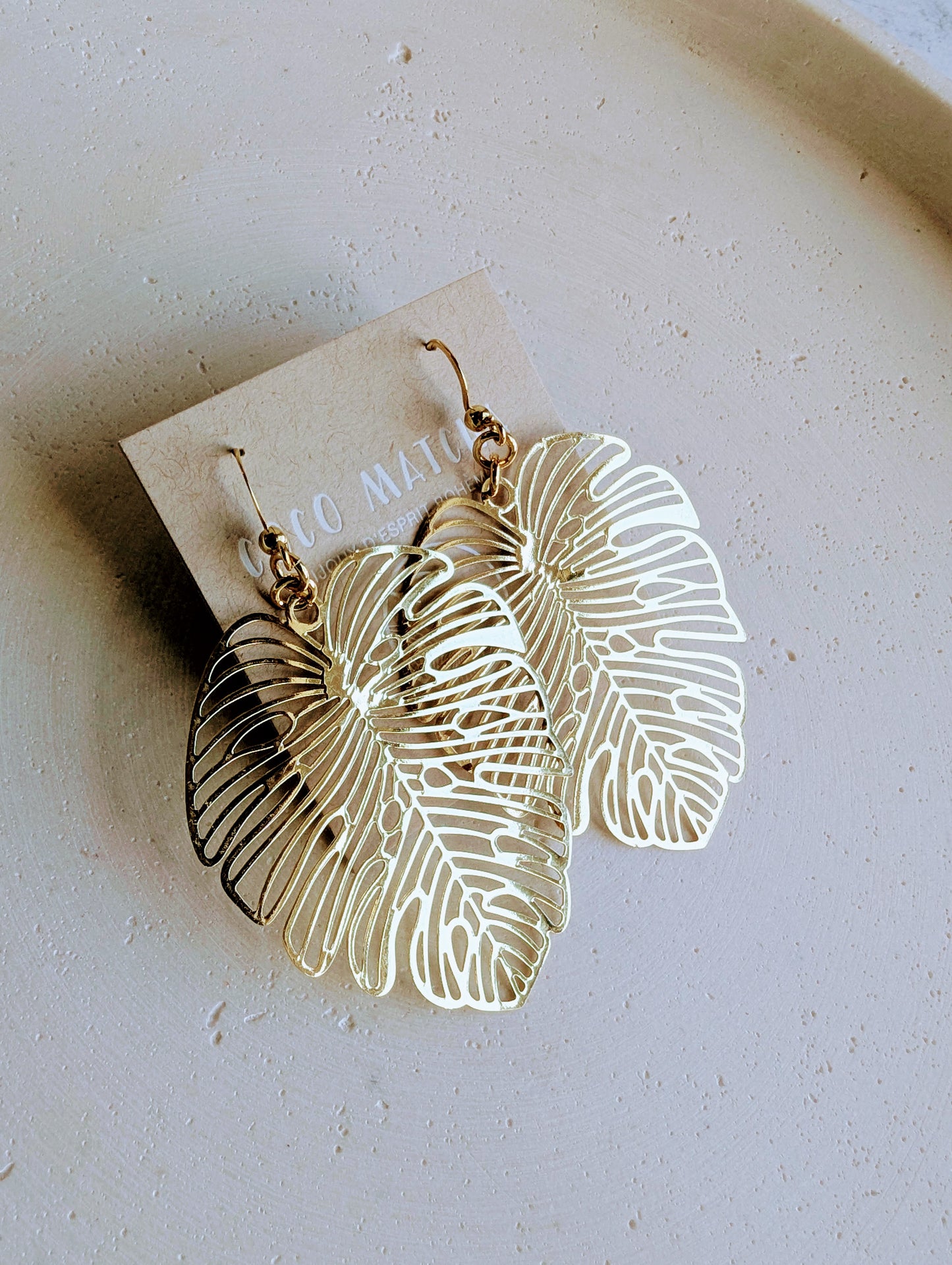 Boucles d'oreilles Feuille dorée