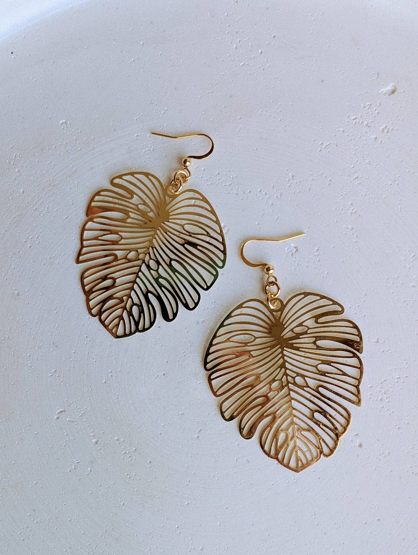 Boucles d'oreilles Feuille dorée