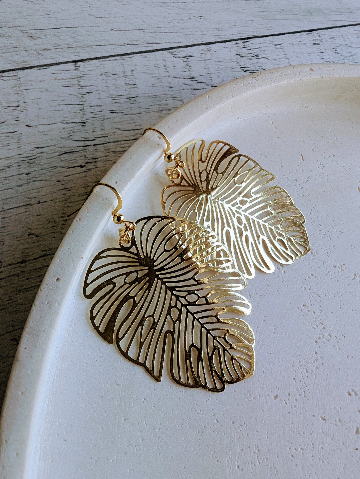 Boucles d'oreilles Feuille dorée