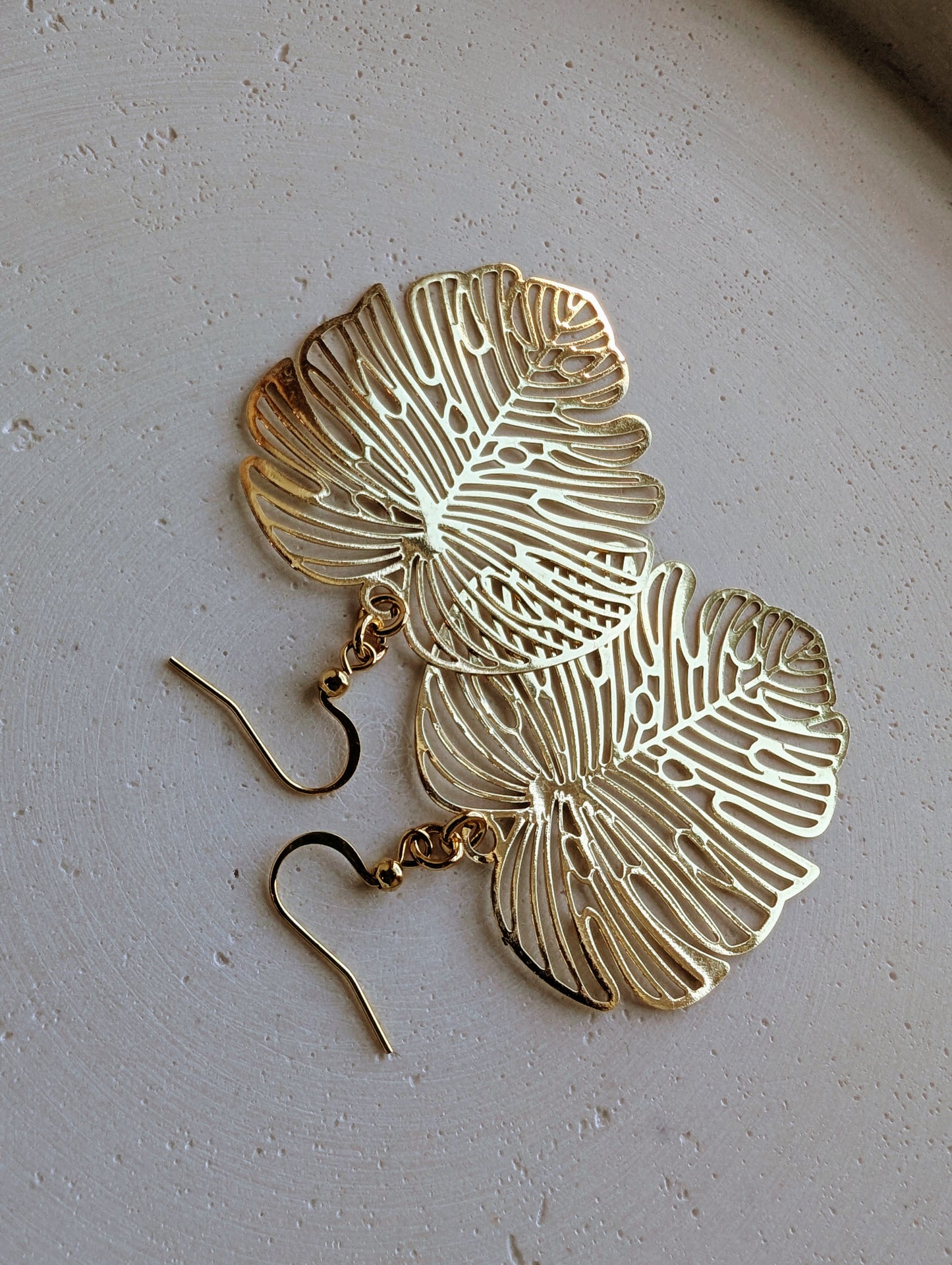 Boucles d'oreilles Feuille dorée