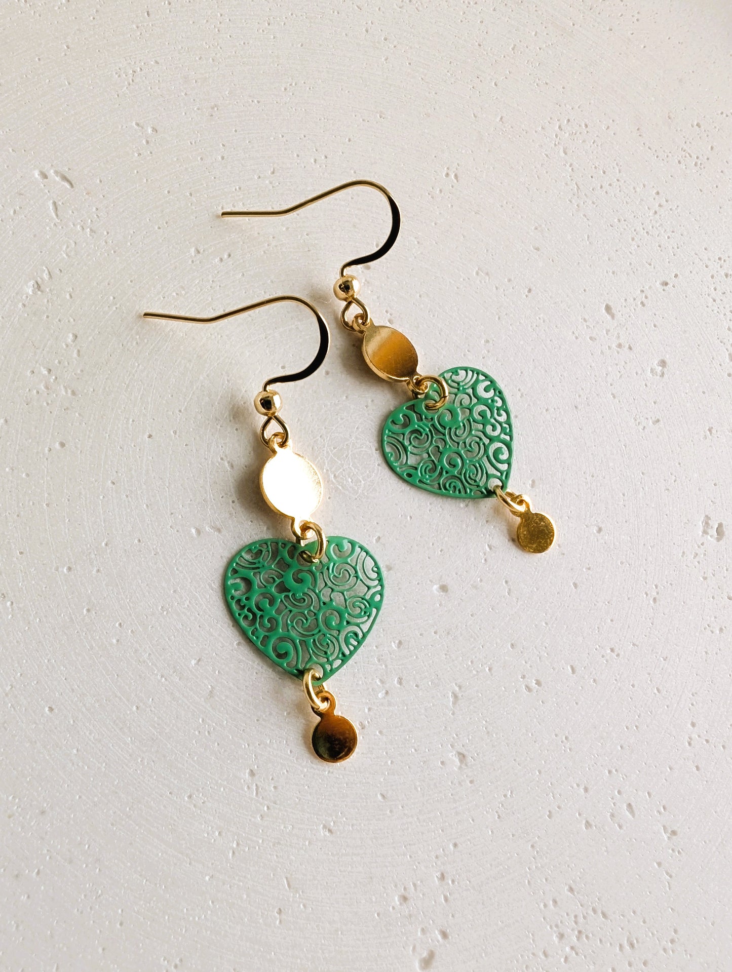 Boucles d'oreilles Coeur dentelle - 3 variantes