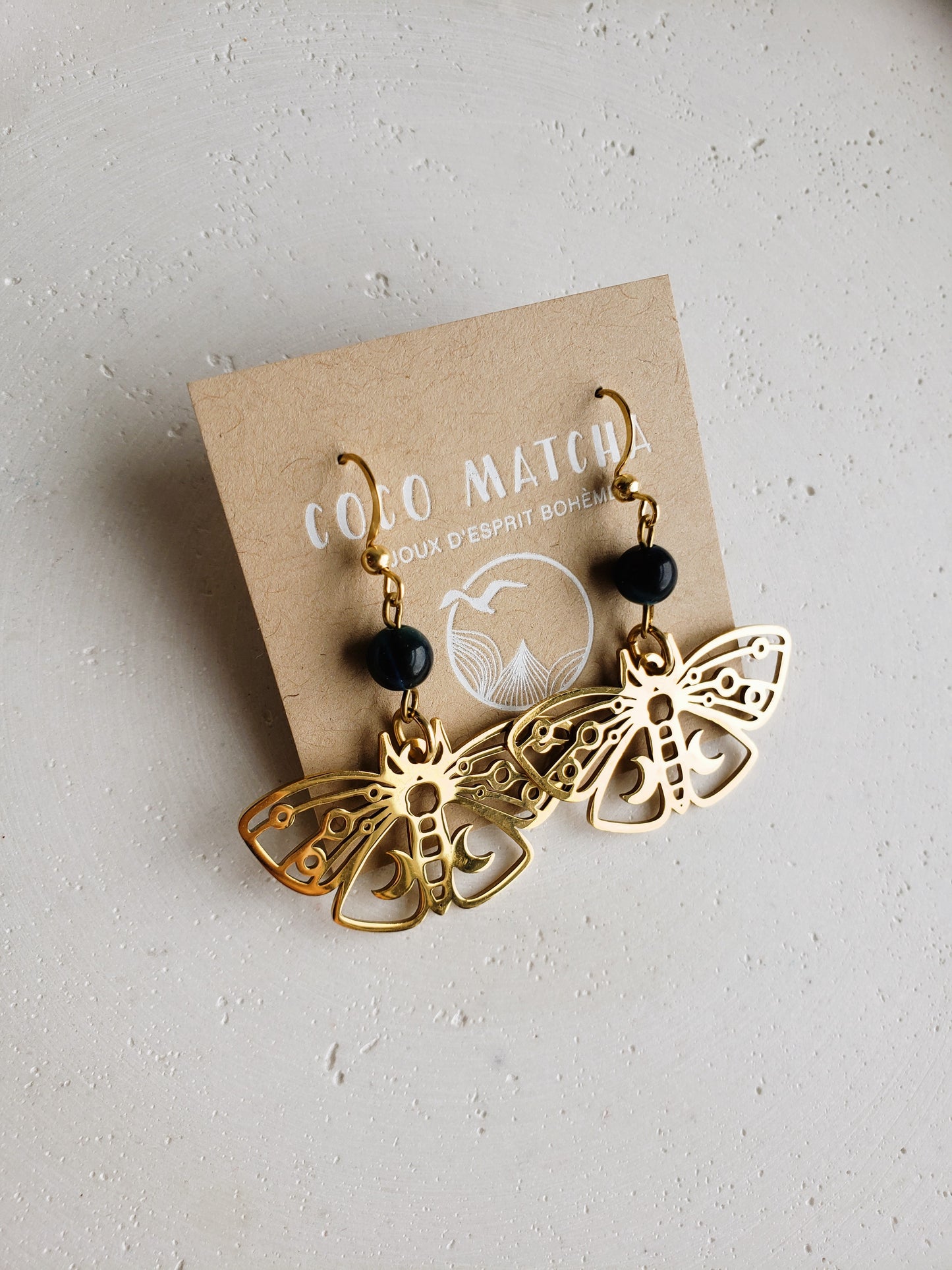 Boucles d'oreilles Papillon de Lune