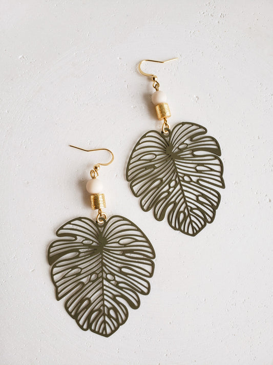 Boucles d'oreilles Monstera