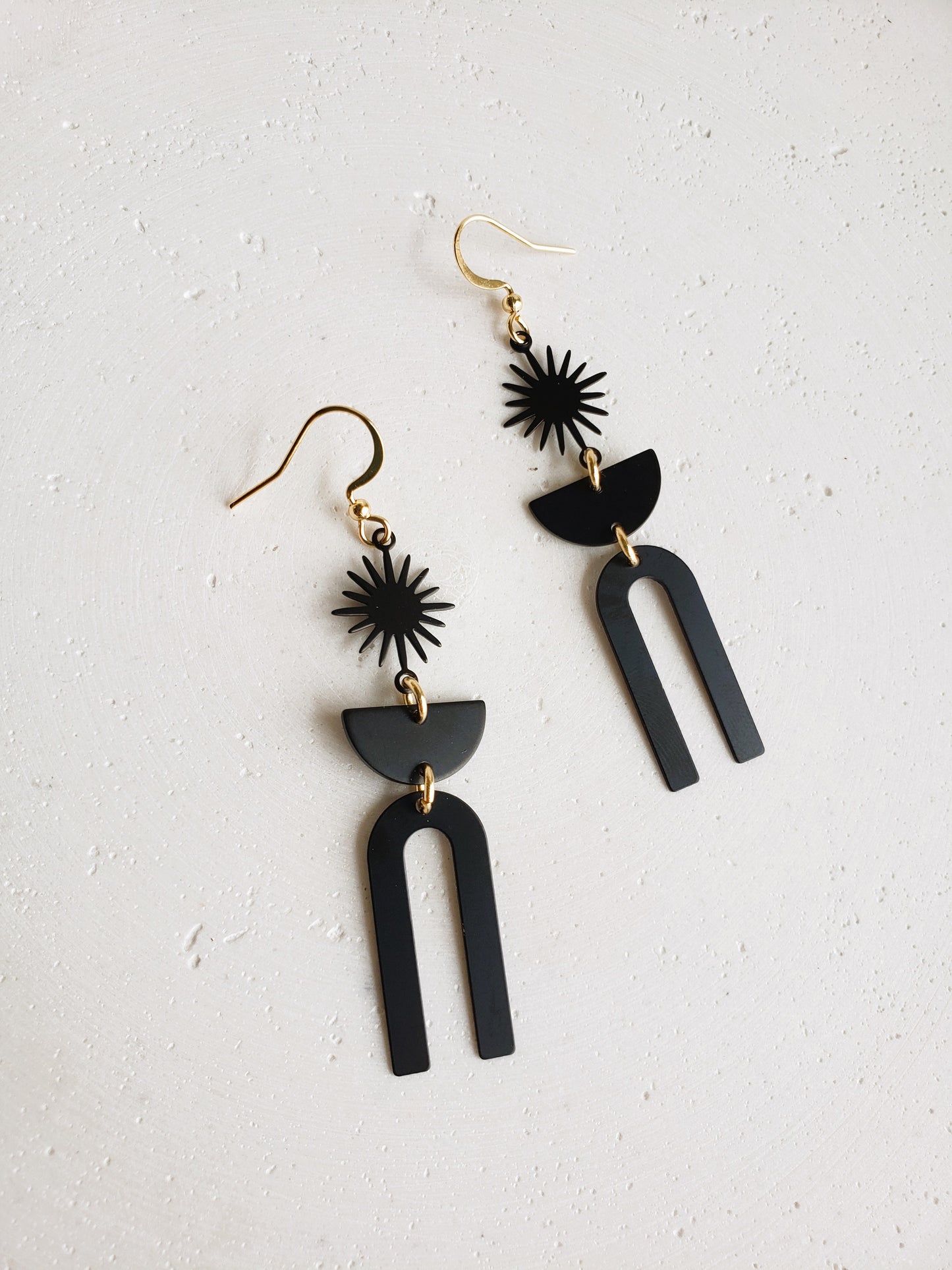 Boucles d'oreilles Soleil noir