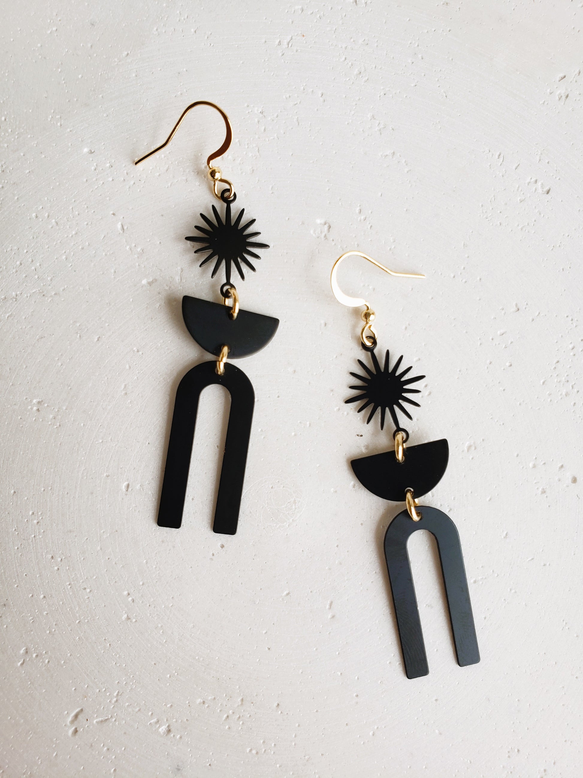 Boucles d'oreilles Soleil Noir