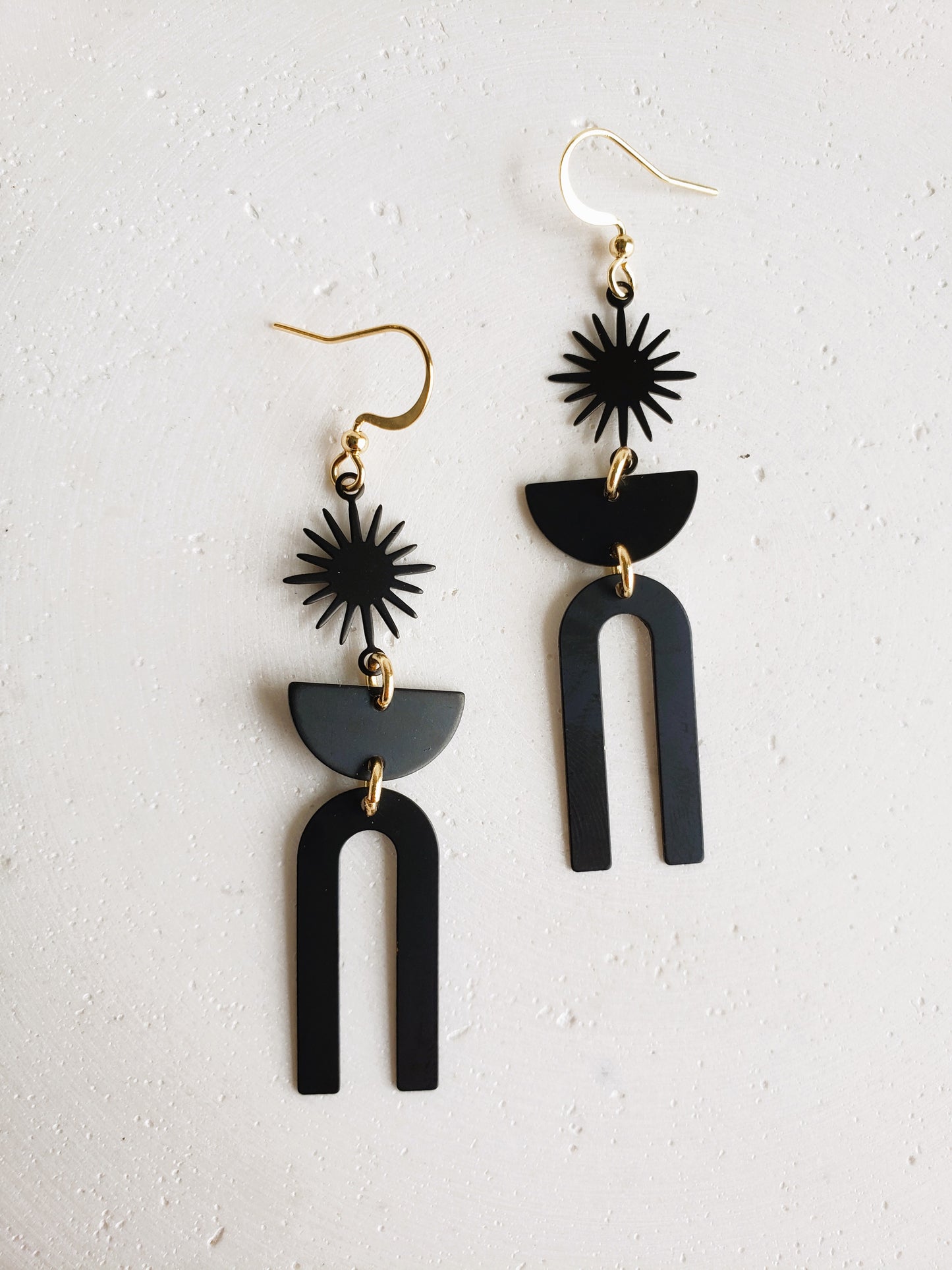 Boucles d'oreilles Soleil noir