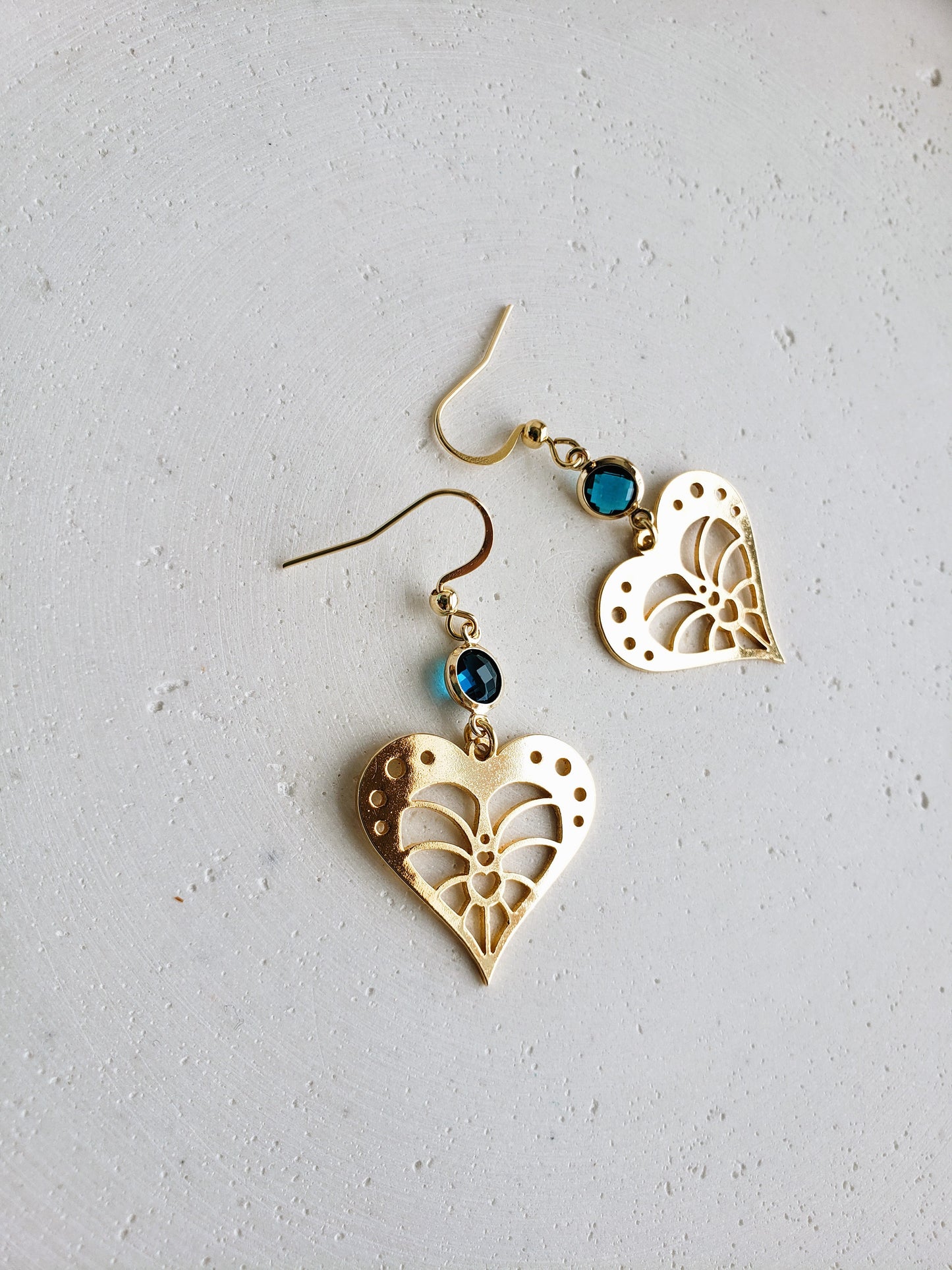 Boucles d'oreilles Coeur bleu