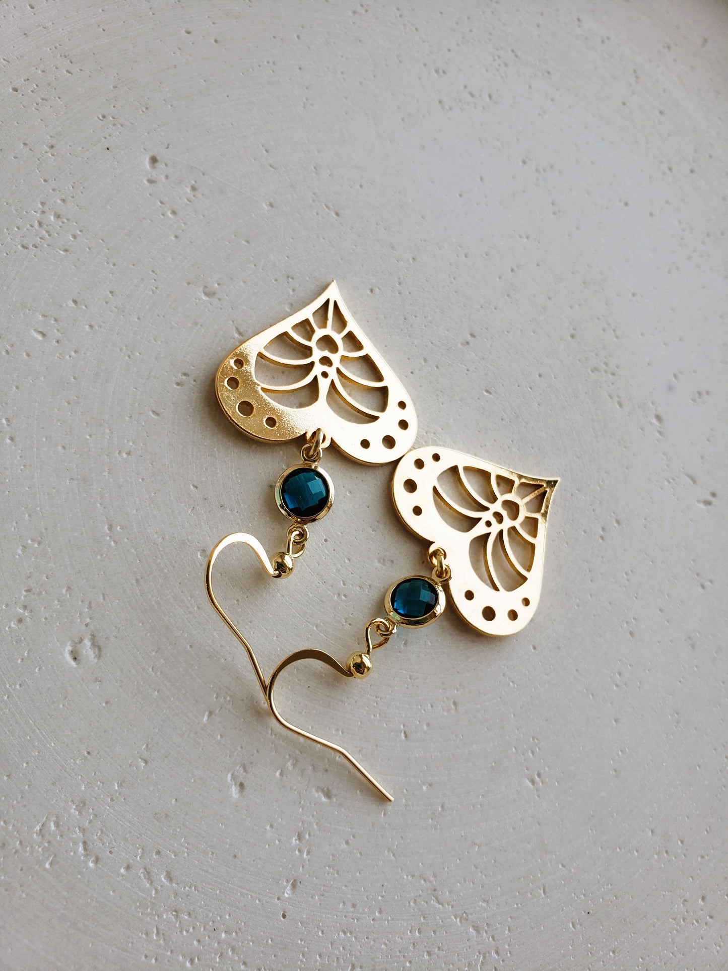 Boucles d'oreilles Coeur bleu