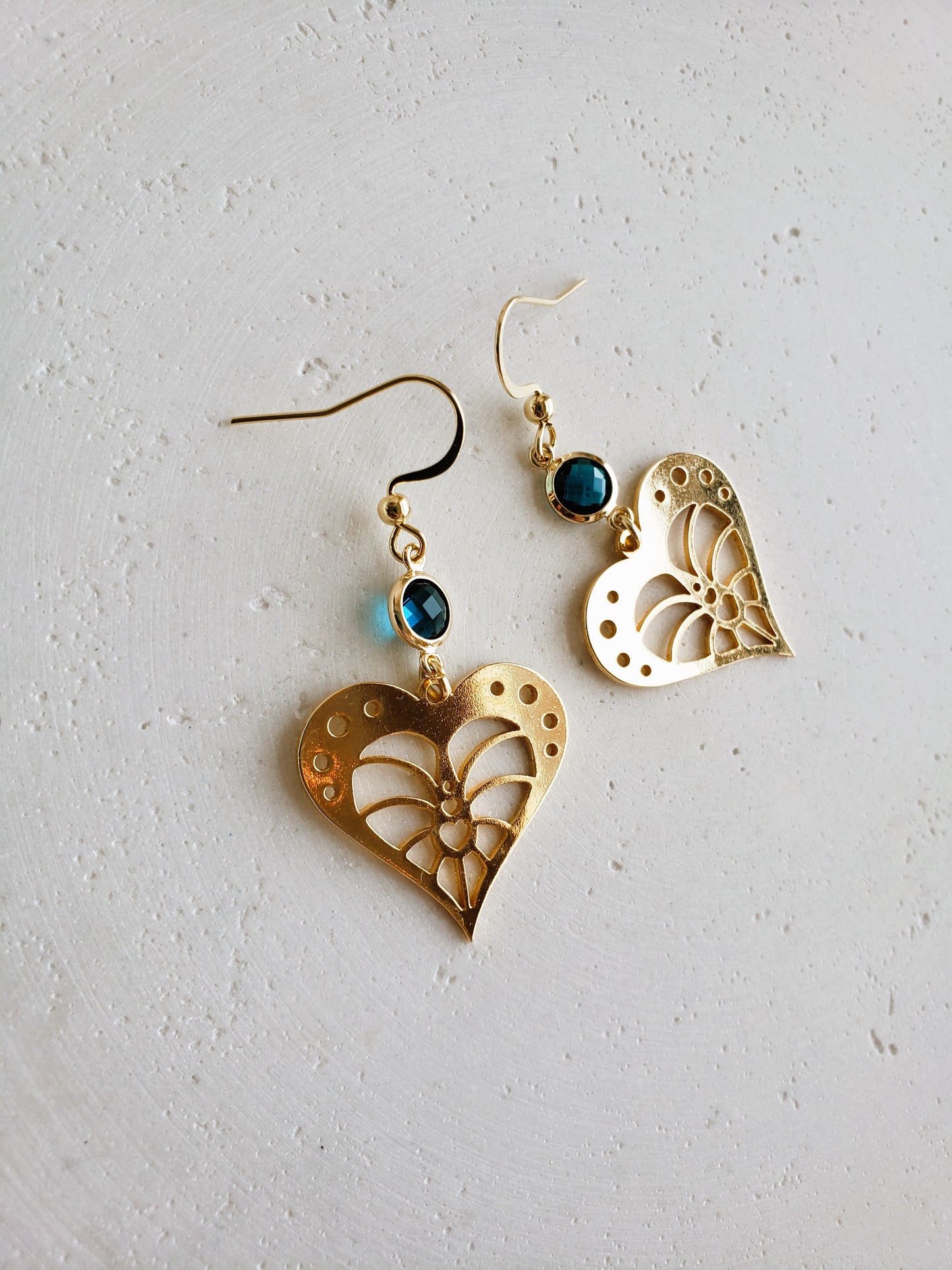 Boucles d'oreilles Coeur bleu