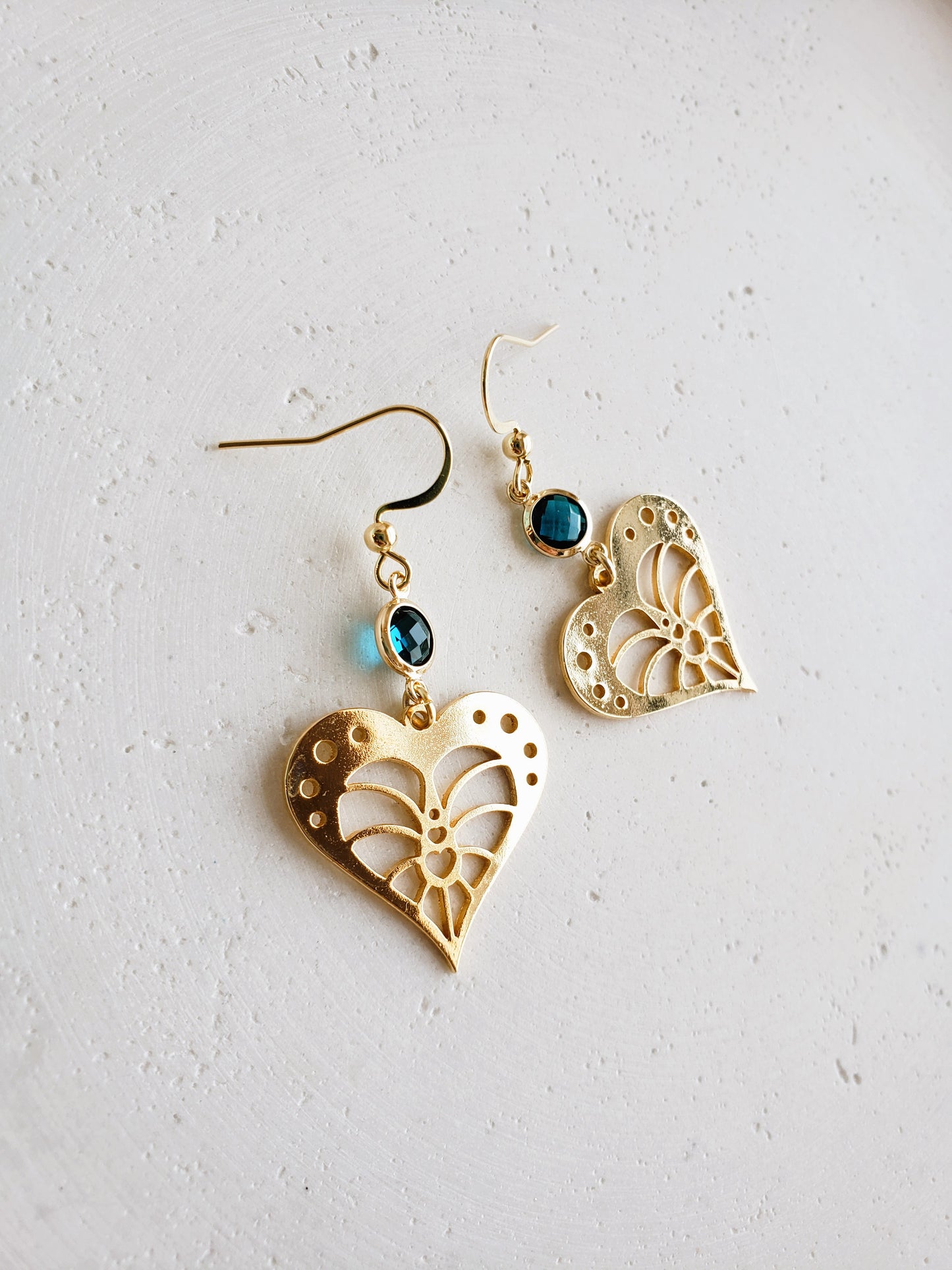 Boucles d'oreilles Coeur bleu