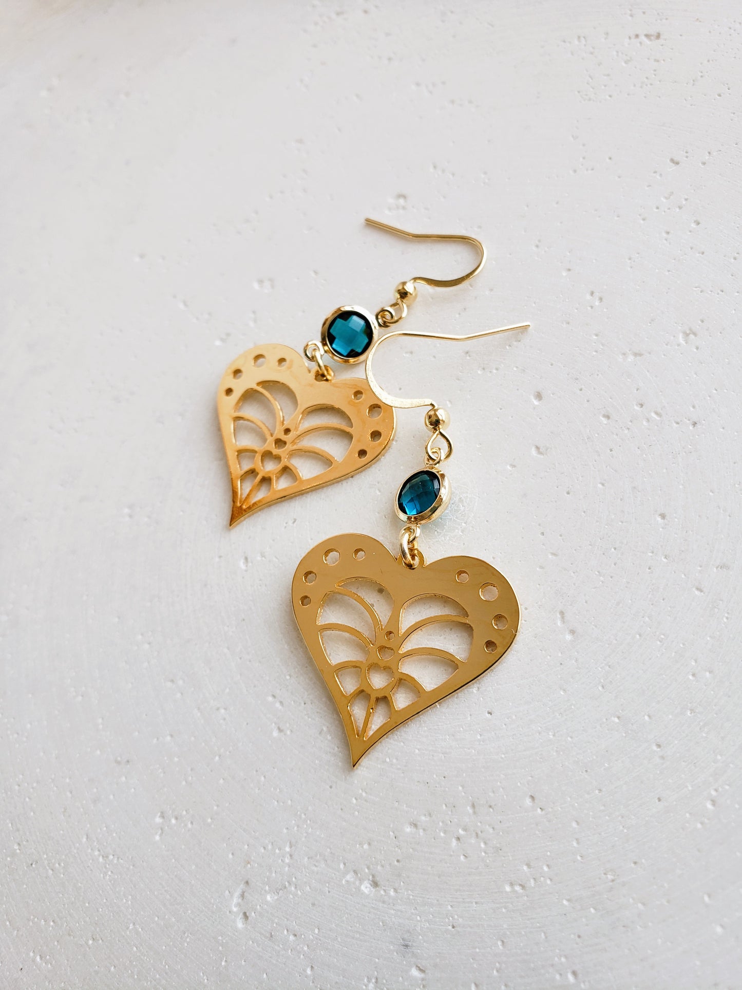 Boucles d'oreilles Coeur bleu