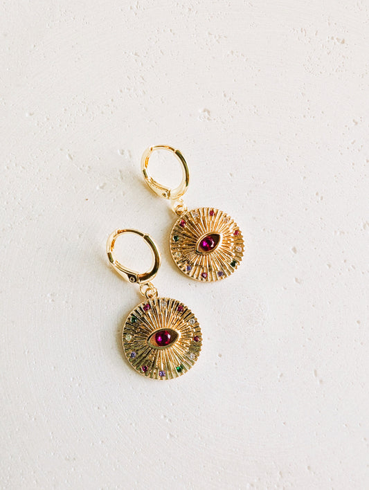 Boucles d'oreilles Oeil de rubis