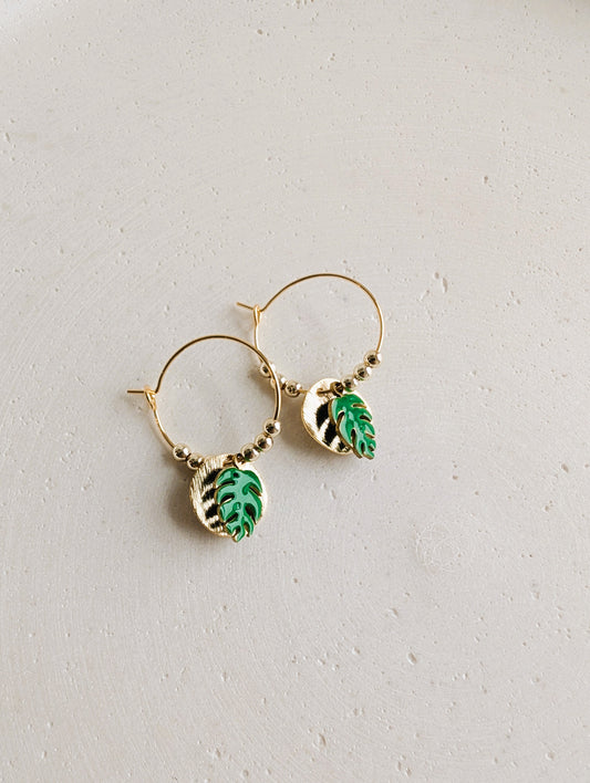 Boucles d'oreilles Monstera
