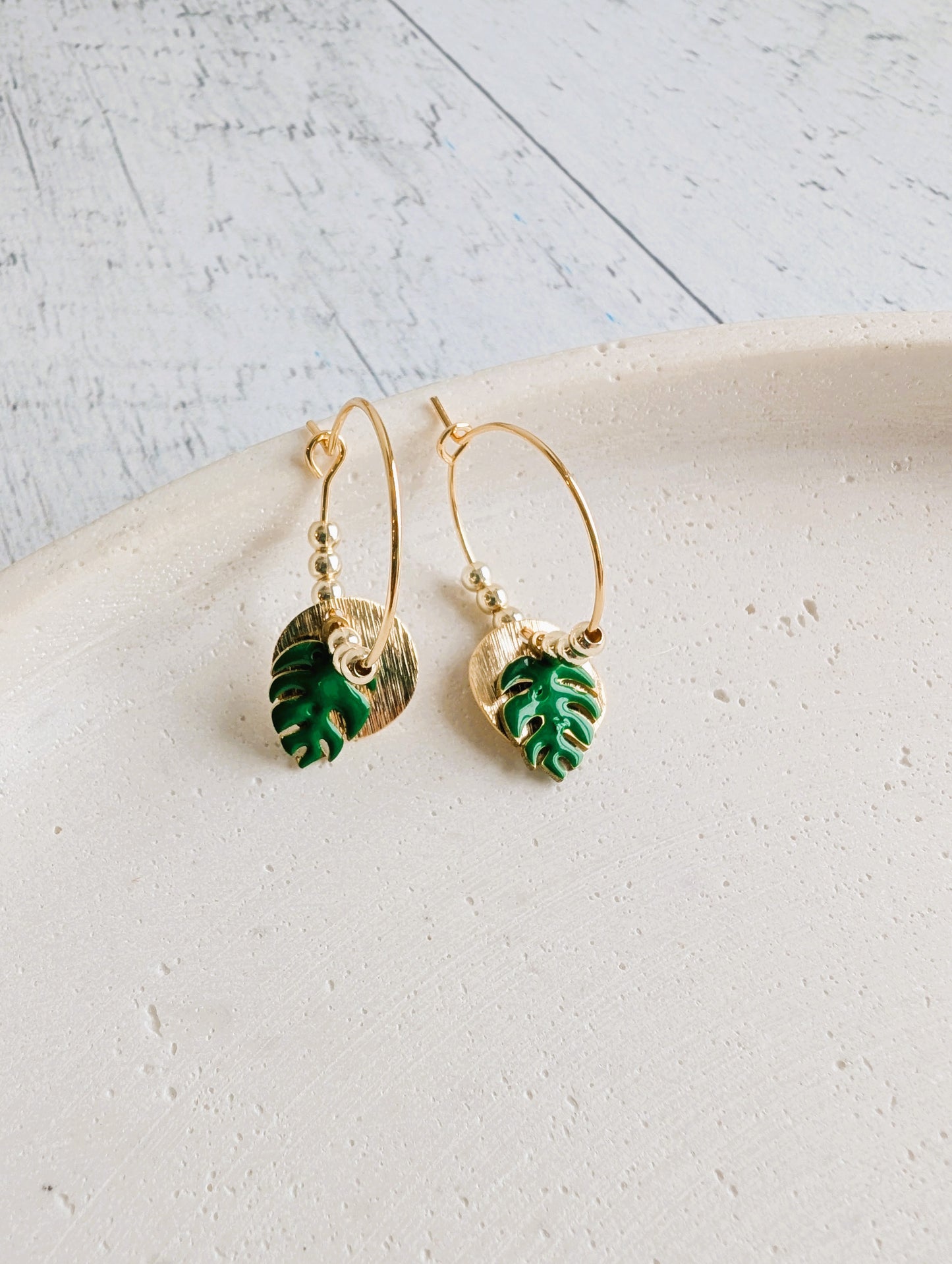 Boucles d'oreilles Monstera