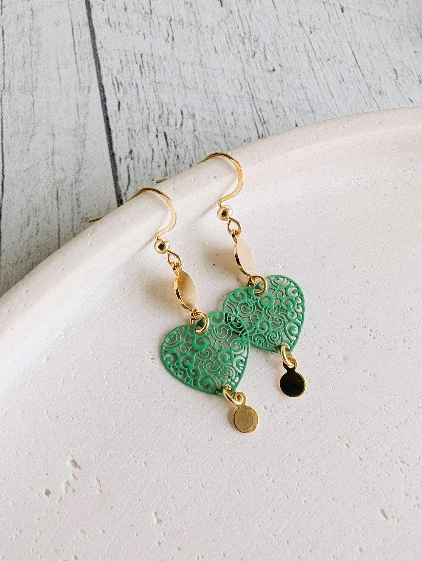 Boucles d'oreilles Coeur dentelle - 3 variantes