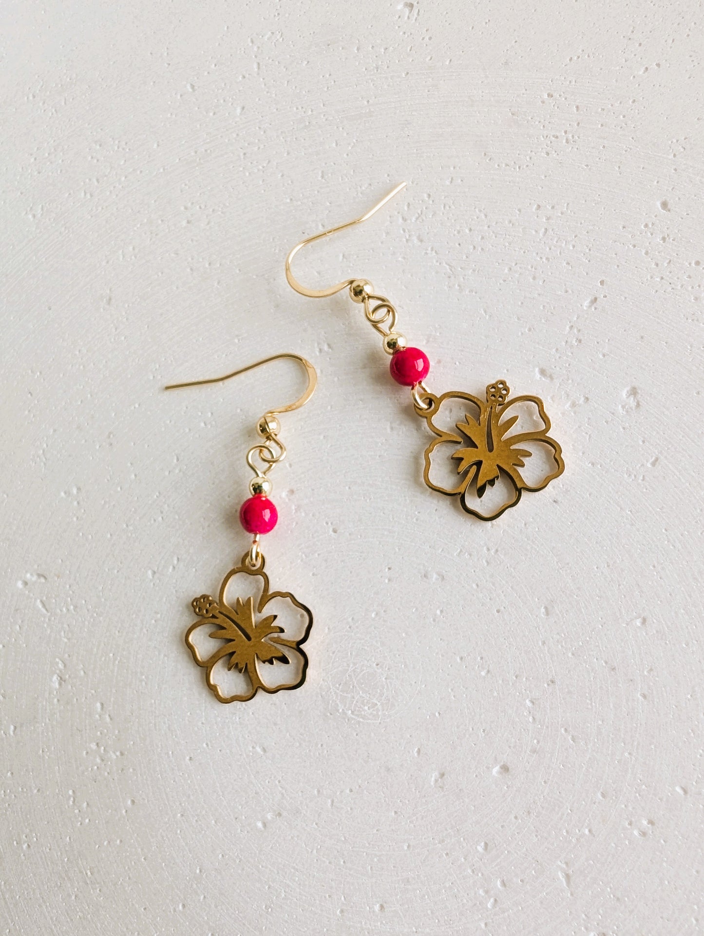 Boucles d'oreilles Hibiscus