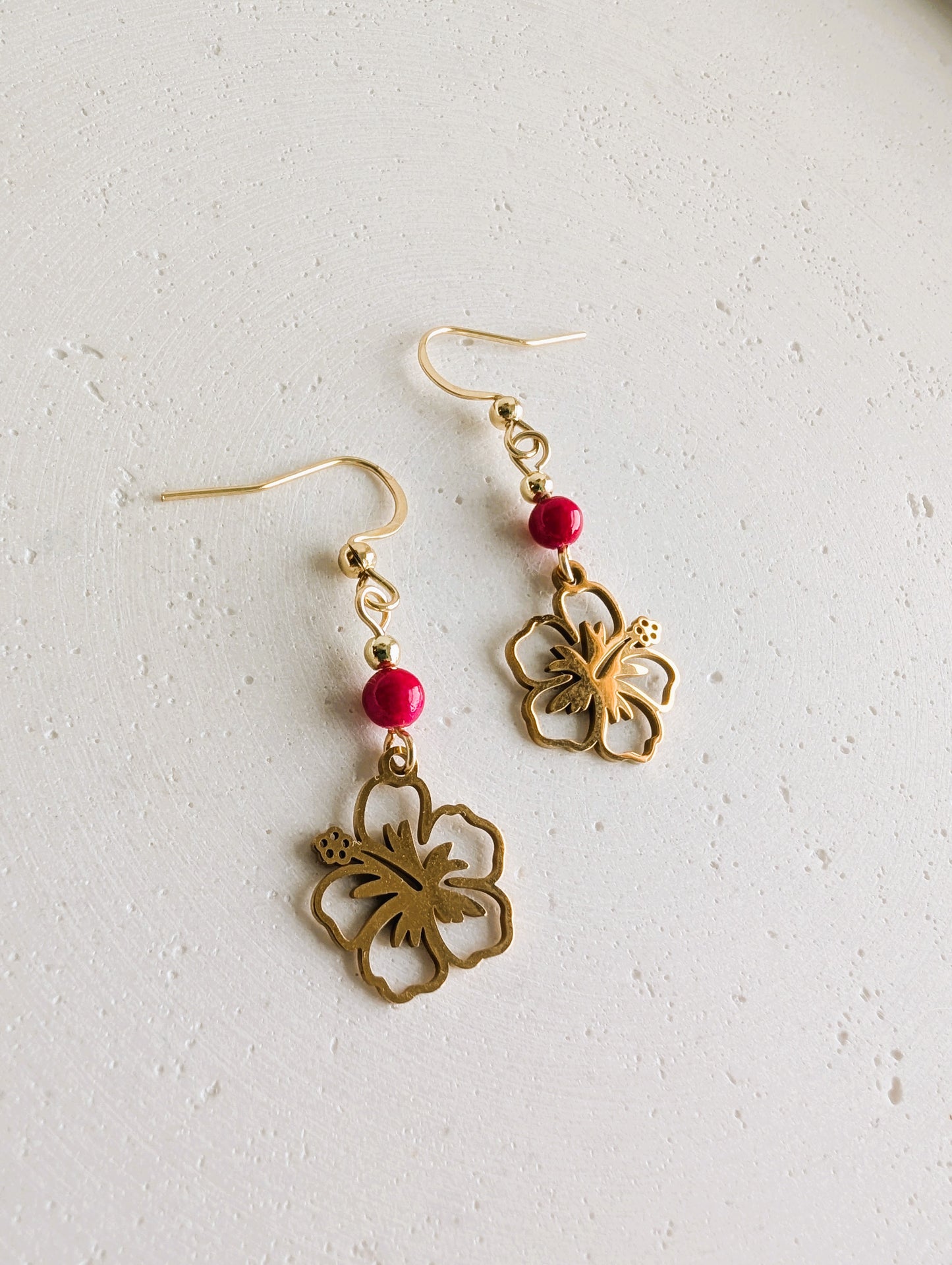 Boucles d'oreilles Hibiscus