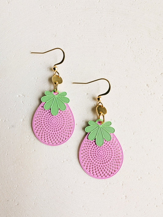 Boucles d'oreilles Fraise